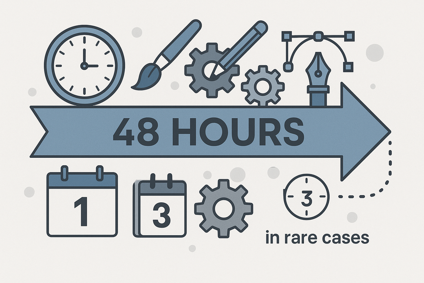 Die Erstellung dauert bis zu48 Stunden. Je nach Umfang der Anpassungen kann es in seltenen Fällen etwas länger dauern.
